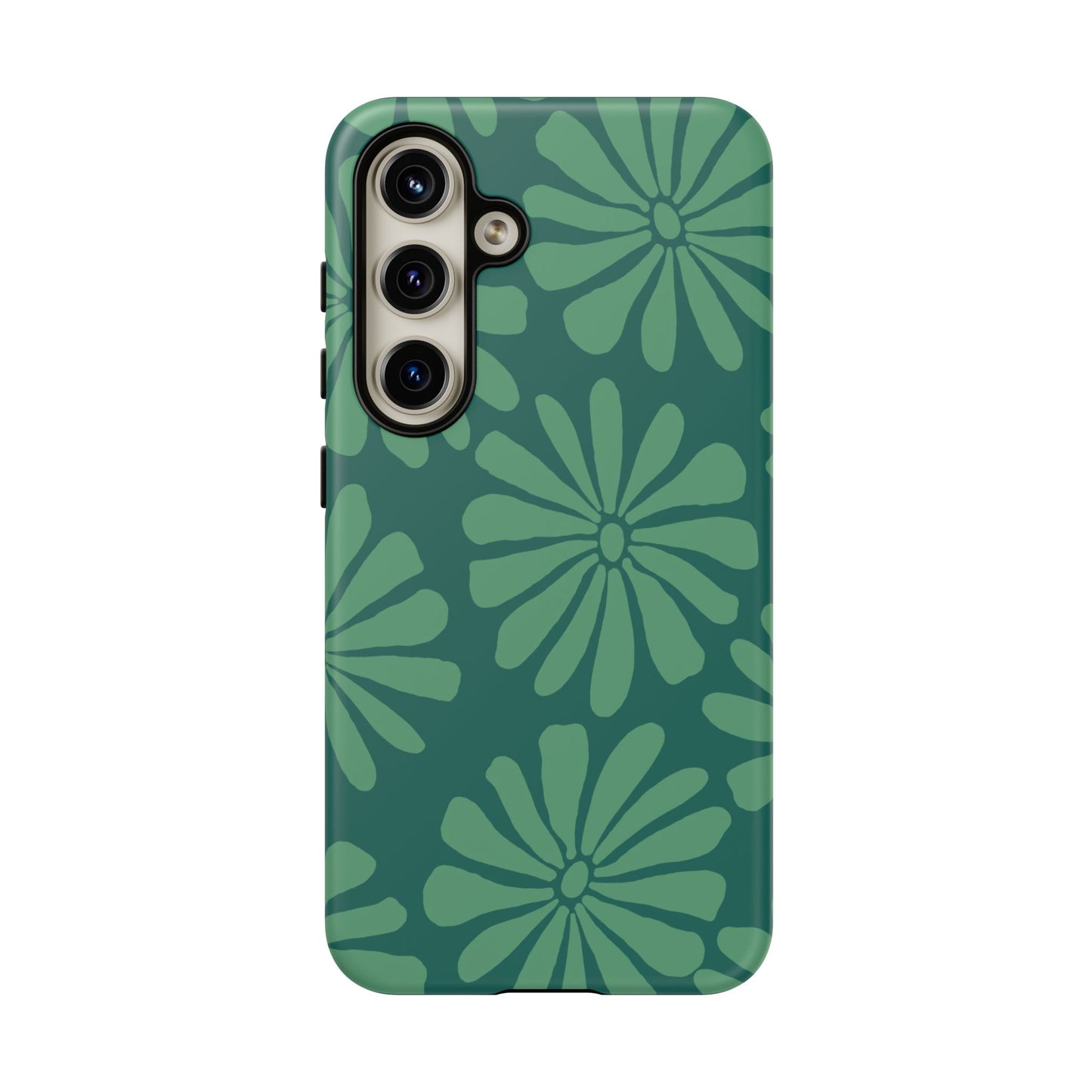 Stylish iPhone Case, Floral Phone Cover, Tough Phone Cases, Green Daisy Design, Unique Gift for Her, Spring Accessories