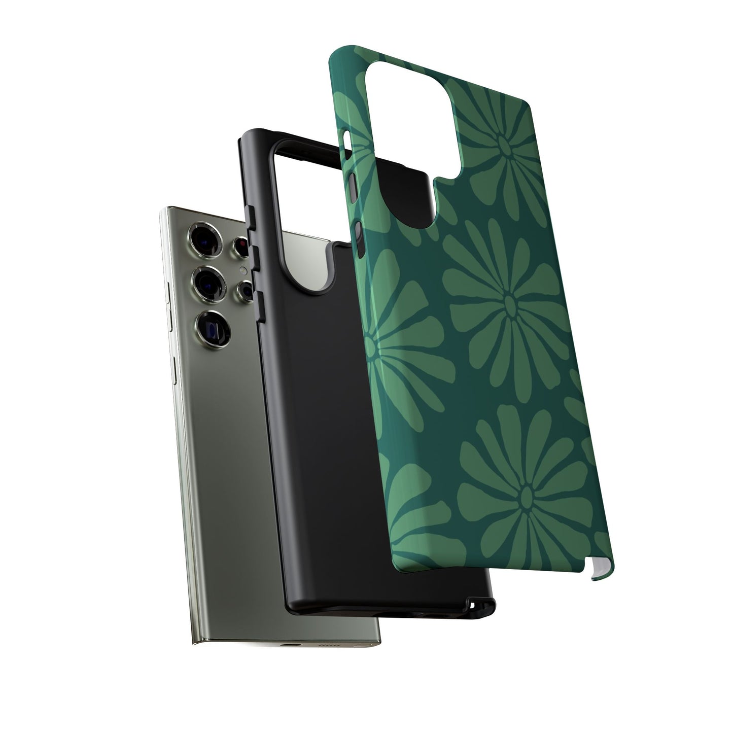 Stylish iPhone Case, Floral Phone Cover, Tough Phone Cases, Green Daisy Design, Unique Gift for Her, Spring Accessories