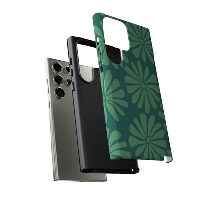 Stylish iPhone Case, Floral Phone Cover, Tough Phone Cases, Green Daisy Design, Unique Gift for Her, Spring Accessories