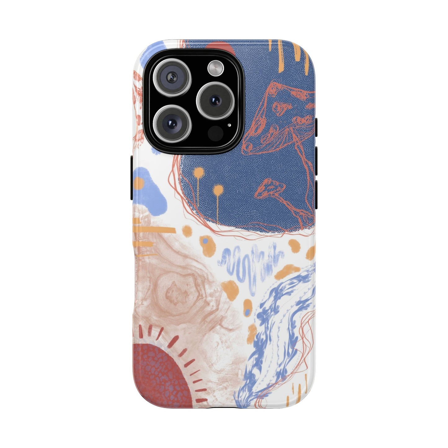 Artistic Phone Case with Abstract Design, Tough Phone Case, Unique Gift, Trendy Accessories, Modern Art Case, Stylish Tech Gear
