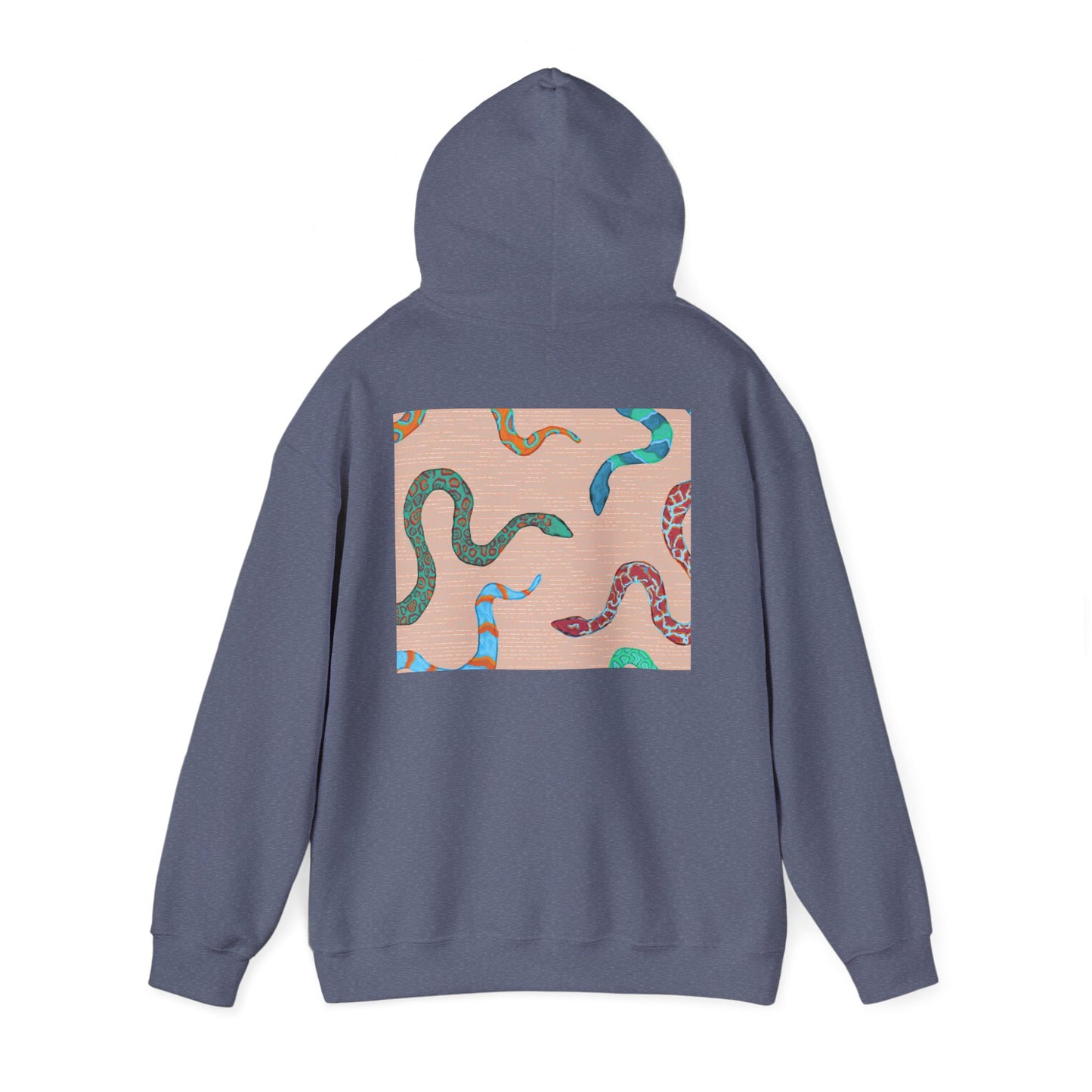 Vibrant Unisex Hoodie with Zen Frog and Snake Design, Cool Gift for Nature Lovers, Casual Wear for All Occasions, Gift for Her, Cool Hoodies