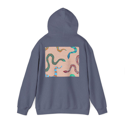 Vibrant Unisex Hoodie with Zen Frog and Snake Design, Cool Gift for Nature Lovers, Casual Wear for All Occasions, Gift for Her, Cool Hoodies