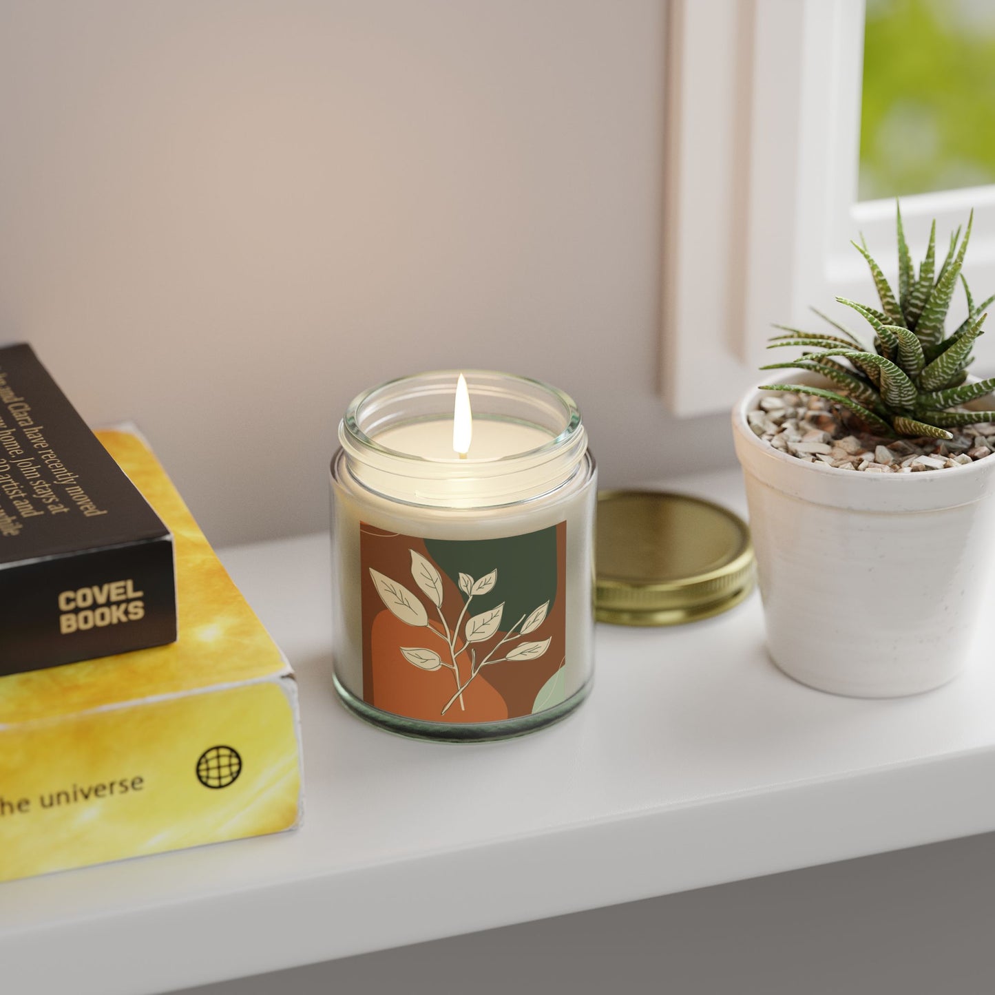 Aromatherapy Candle Jar, Eco-Friendly Home Decor, Relaxing Gift, Spa Vibes, Organic Coconut Apricot Wax