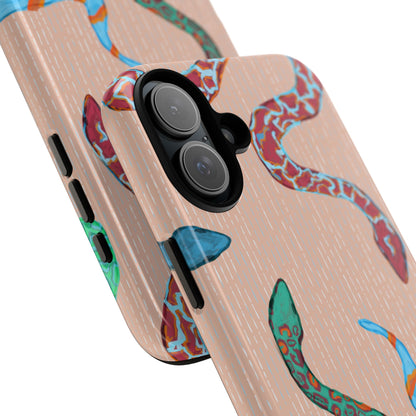 Colorful Snake Phone Case, Tough Phone Case, Unique Phone Cover, Animal Print Case, Gifts for Her, Trendy Accessories