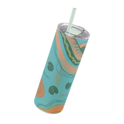 Vibrant Skinny Tumbler, Colorful Drinkware, Reusable Travel Mug, Eco-friendly Gift, Summer Hydration Cup, Stylish Beverage Container