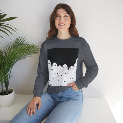 Painted Ghosts Crewneck | Cozy Sweatshirt, Perfect for Halloween, Fall, and Spooky Season