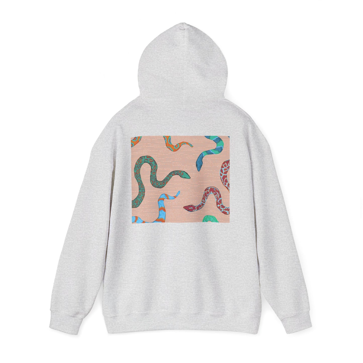 Vibrant Unisex Hoodie with Zen Frog and Snake Design, Cool Gift for Nature Lovers, Casual Wear for All Occasions, Gift for Her, Cool Hoodies