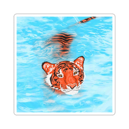 Vibrant Tiger Kiss-Cut Stickers - Wild Animal Art, Laptop Decals, Jungle Decor, Gift for Nature Lovers, Party Favors