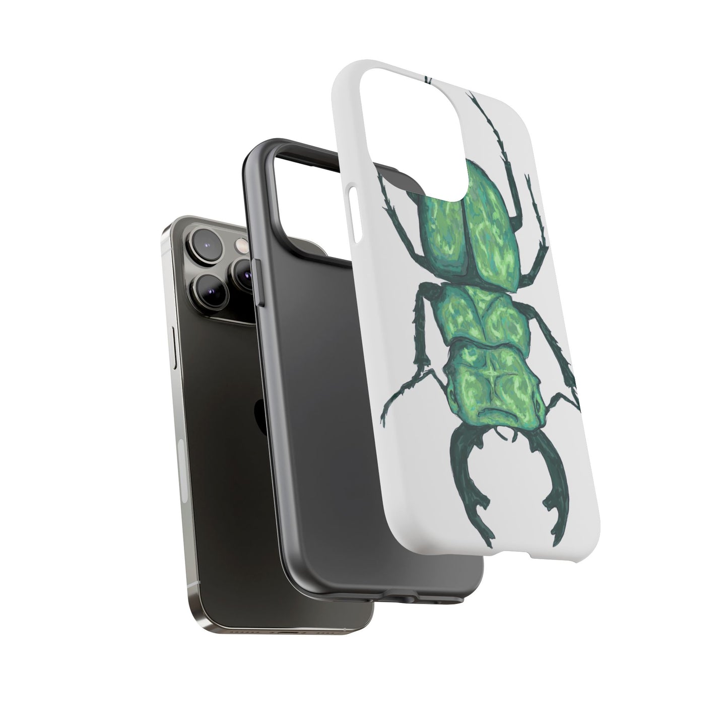 Green Beetle Phone Case - Tough Cases, Insect Lover Gift, Nature Lover Accessory, Unique Phone Cover, Eco-Friendly Design