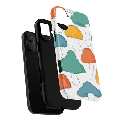 Mushroom Phone Case with Colorful Design, Tough Cases, Floral Tech Accessories, Gift for Nature Lovers, Trending Phone Cover