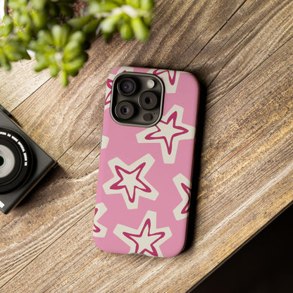 Starry Pink Phone Case | Tough Cases for Trendy Protection, Cute Gift, Fun Design, Holiday Match, Everyday Use