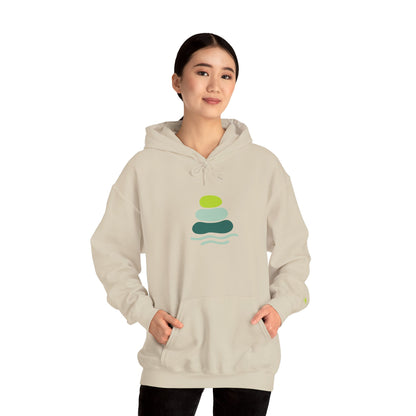 Serene Stacked Stones Hoodie, Unisex Sweatshirt for Mindfulness, Cozy Layer for Relaxation, Gift for Yoga Lovers, Perfect for Meditation