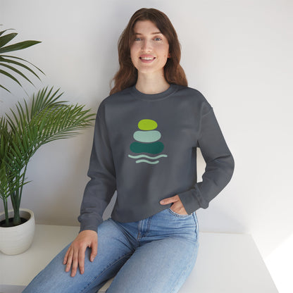 Serene Stones Unisex Crewneck Sweatshirt, Cozy Sweatshirt, Relaxation Apparel, Casual Wear, Mindfulness Gift