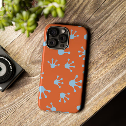 Frog Print Phone Case - Tough Cases, Orange Frog Design, Unique Gift, Fun Accessories, Vibrant Phone Cases, Cool Cases