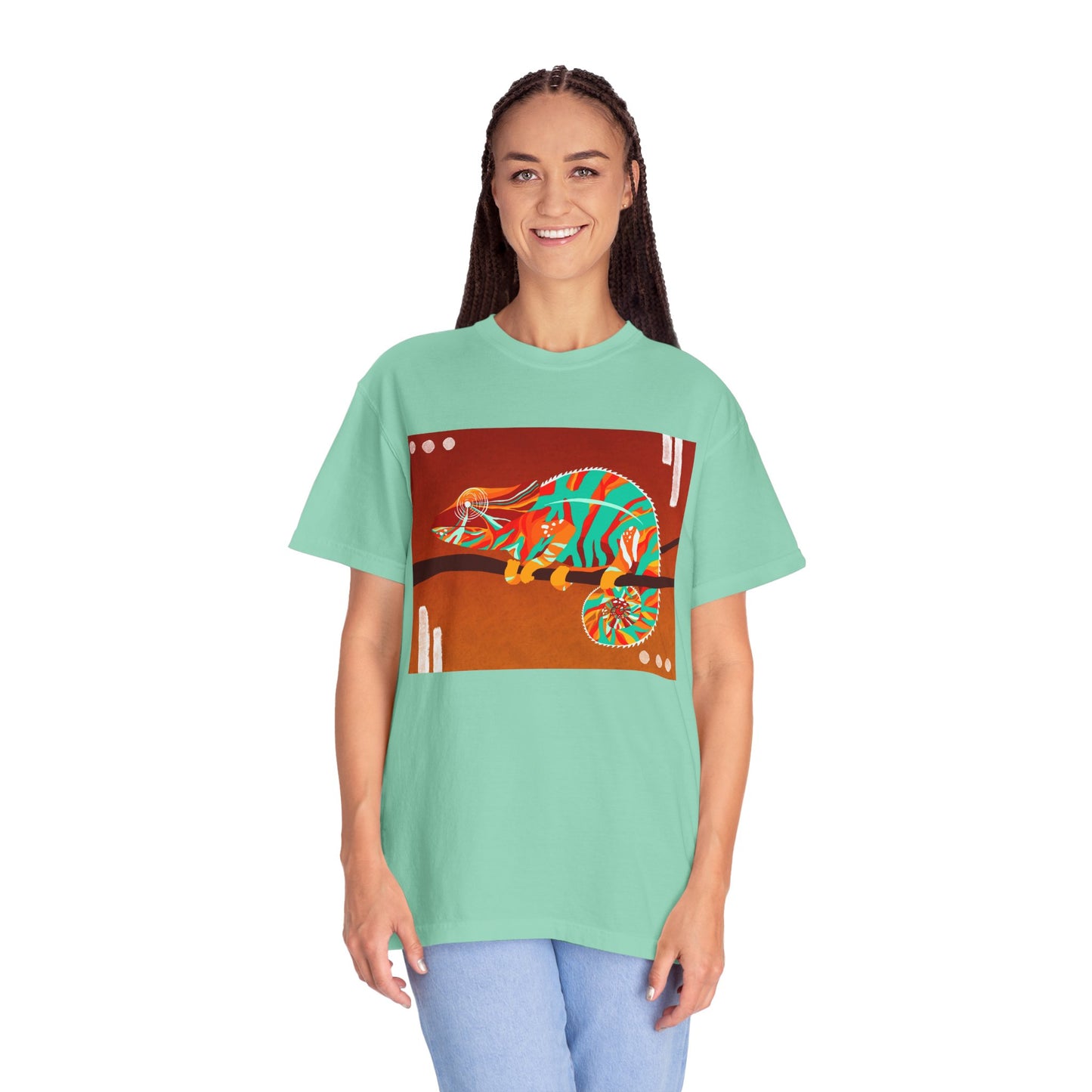 Vibrant Chameleon T-Shirt | Eco-friendly Fashion Tee, Unisex Graphic Tee, Animal Lover Shirt, Gift for Nature Enthusiasts