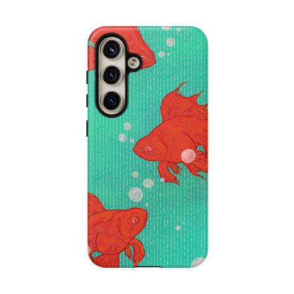 Vibrant Goldfish Phone Case, Colorful iPhone Cover, Ocean Vibe Accessory, Unique Gift for Fish Lovers, Cute Phone Cases