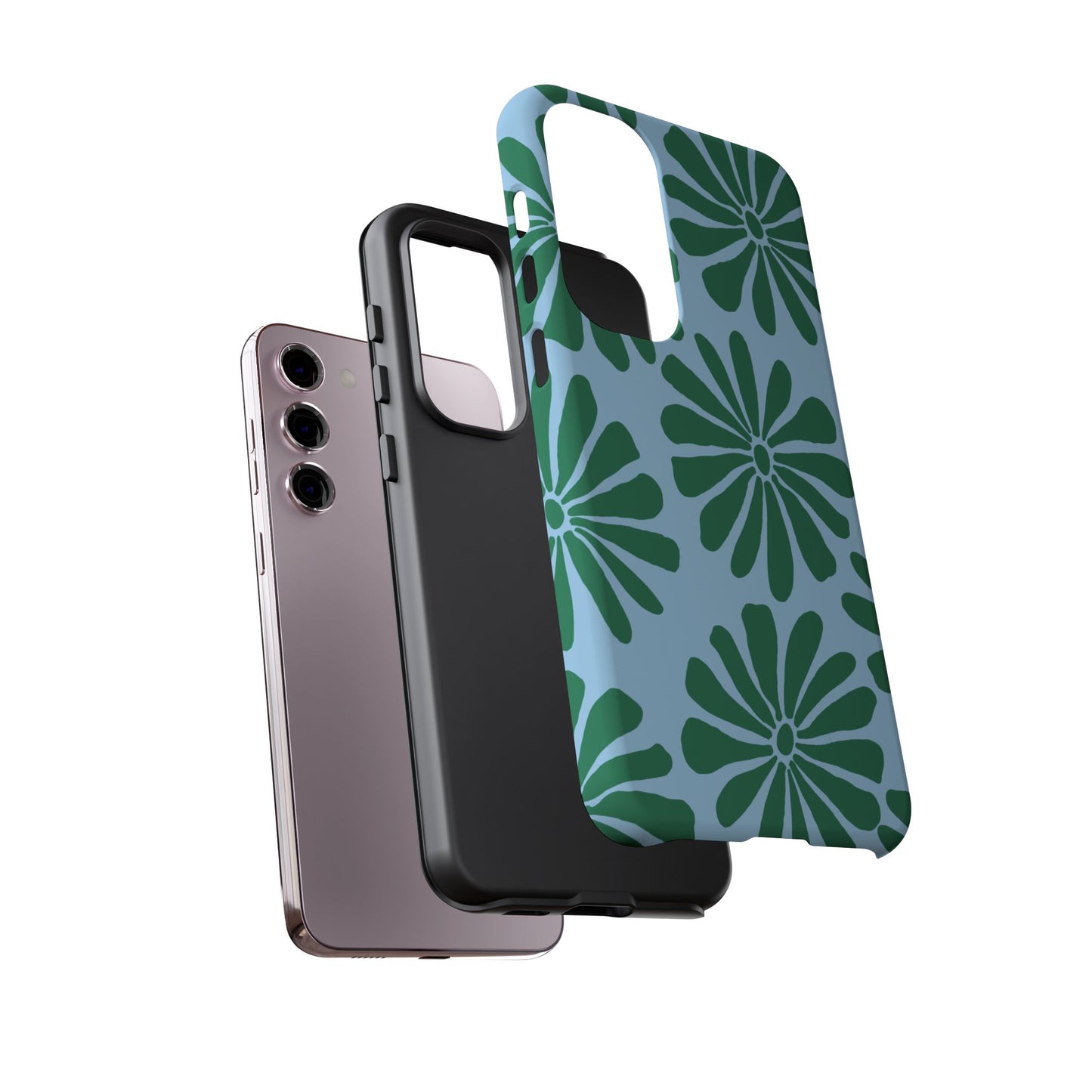 Stylish iPhone Case, Floral Phone Cover, Tough Phone Cases, Green Daisy Design, Unique Gift for Her, Spring Accessories