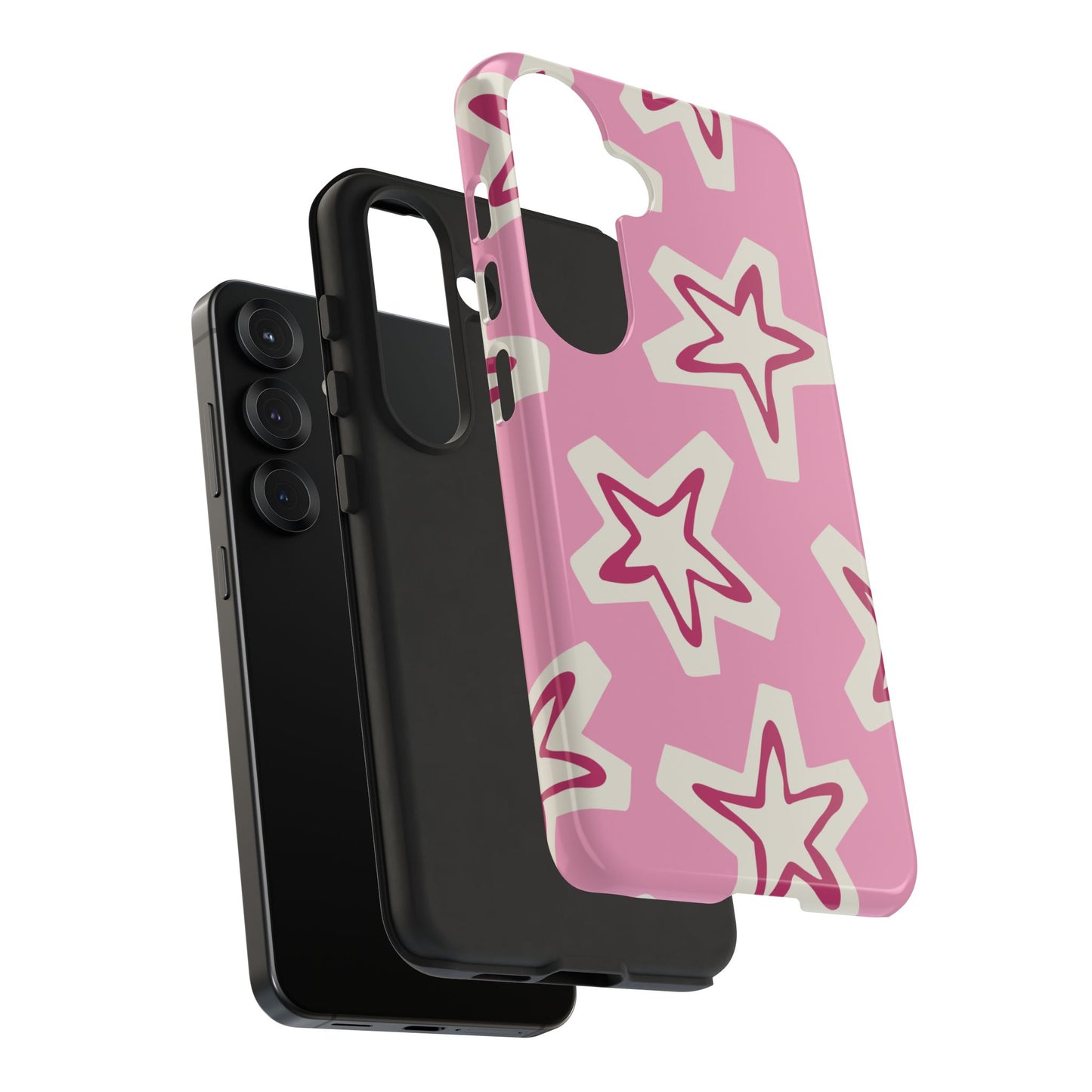 Starry Pink Phone Case | Tough Cases for Trendy Protection, Cute Gift, Fun Design, Holiday Match, Everyday Use