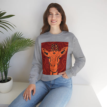 Giraffe Art Crewneck Sweatshirt, Cozy Giraffe Sweatshirt, Animal Lover Gift, Unique Sweatshirt for Friends, Cute Animal Apparel