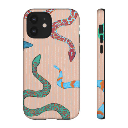 Colorful Snake Phone Case, Tough Phone Case, Unique Phone Cover, Animal Print Case, Gifts for Her, Trendy Accessories
