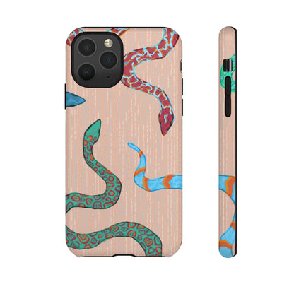 Colorful Snake Phone Case, Tough Phone Case, Unique Phone Cover, Animal Print Case, Gifts for Her, Trendy Accessories