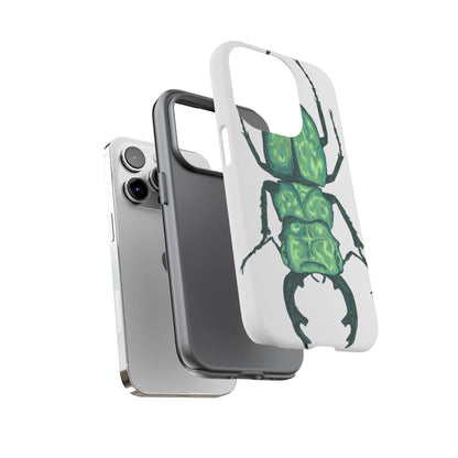 Green Beetle Phone Case - Tough Cases, Insect Lover Gift, Nature Lover Accessory, Unique Phone Cover, Eco-Friendly Design