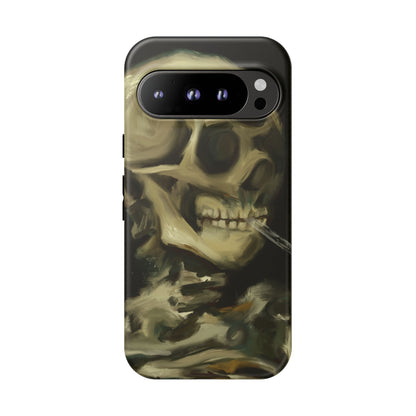 Skull Phone Case - Tough Cases, Macabre Style, Unique Accessories, Perfect for Halloween, Gothic Decor, Edgy Gift Idea | Van Gogh Reimagined, Abstract Twist on  Van Gogh's Skeleton with Burning Cigarette