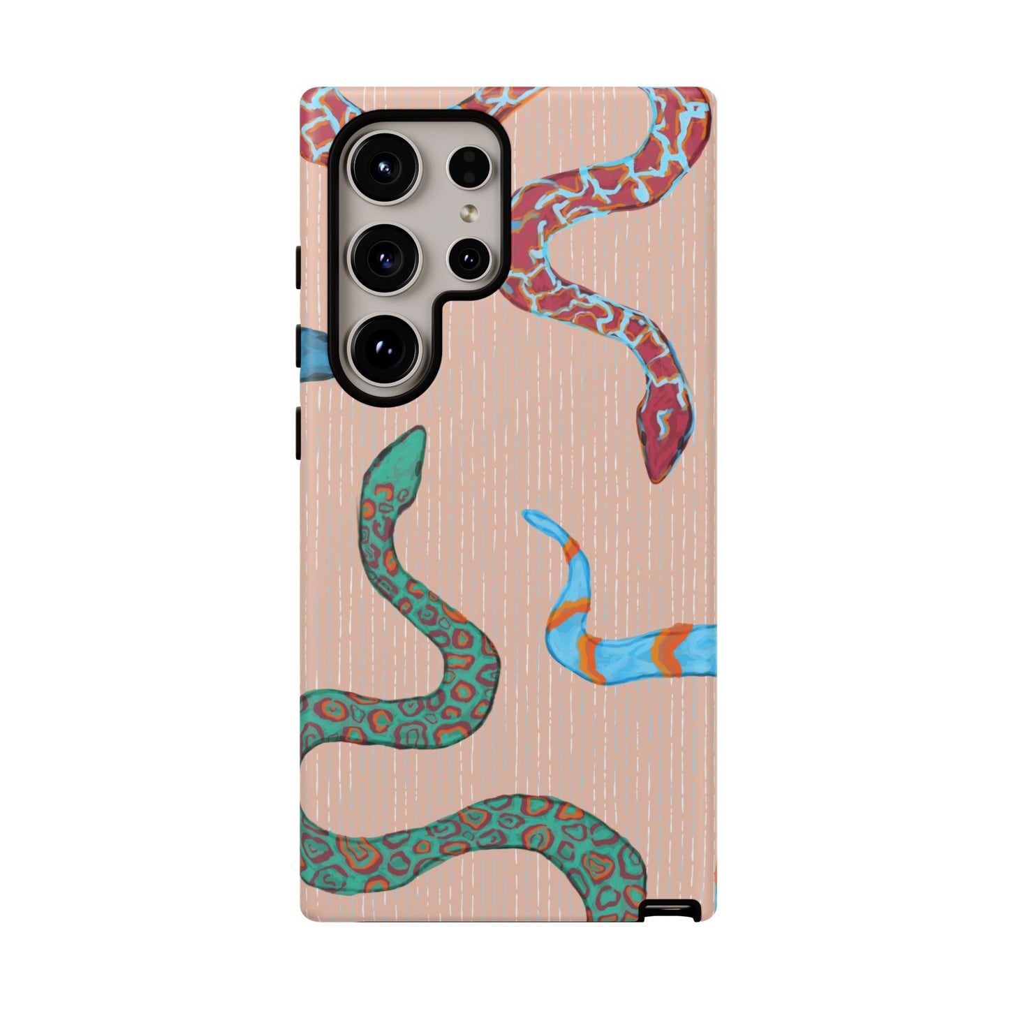 Colorful Snake Phone Case, Tough Phone Case, Unique Phone Cover, Animal Print Case, Gifts for Her, Trendy Accessories