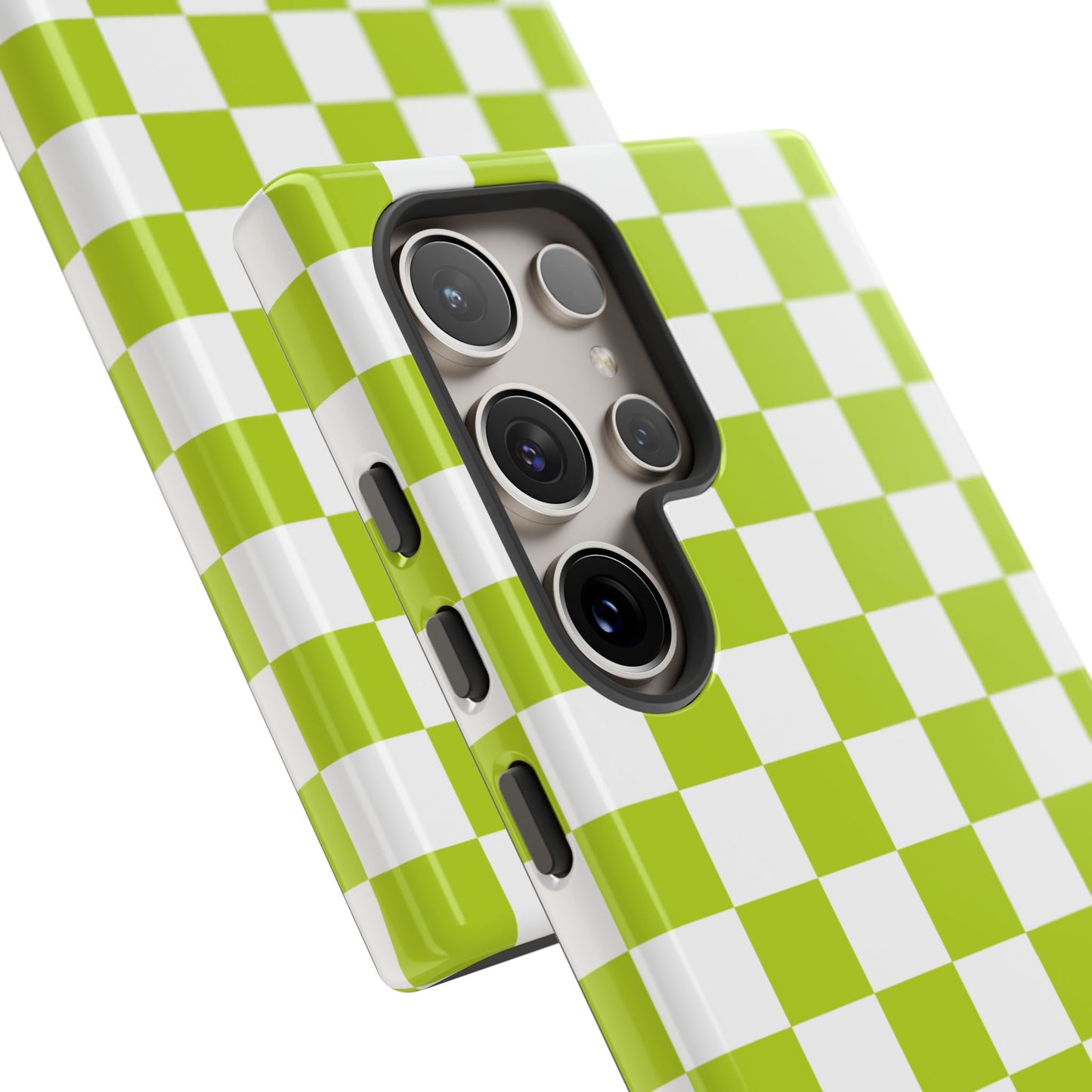 Lively Checker Pattern Phone Case | Tough Cases, Green Checkered Design, Unique Cell Phone Cover, Trendy Accessory, Gift Idea