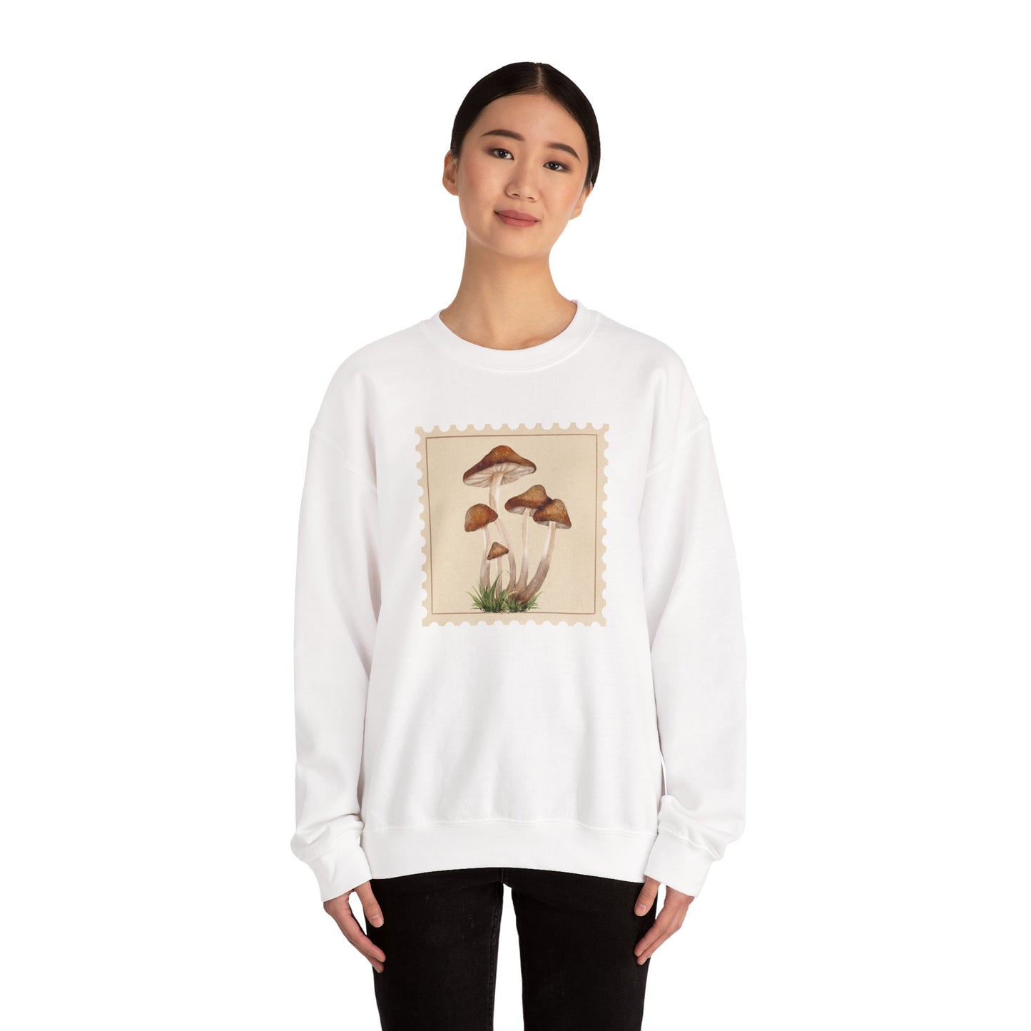 Mushroom Vibes Unisex Crewneck Sweatshirt - Cozy Fashion, Nature Lover Gift, Fall Outfit, Eco-Friendly Style, Perfect for Autumn, Artsy Sweatshirts, Premium, Nature-inspired Crewnecks