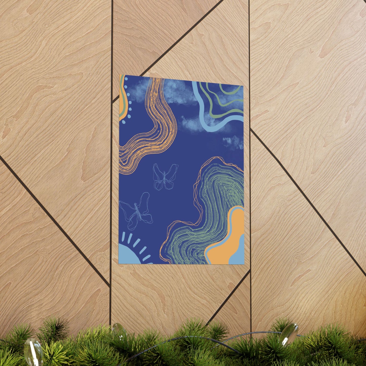Artistic Butterfly Wall Poster, Abstract Home Decor, Bohemian Wall Art, Unique Gift, Colorful Room Accent, Modern Aesthetic Print