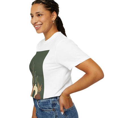 Earthy Bohemian T-Shirt with Botanical Design, Casual Tee for Nature Lovers, Gift for Plant Enthusiasts, Eco-Friendly Fashion, Everyday Wear
