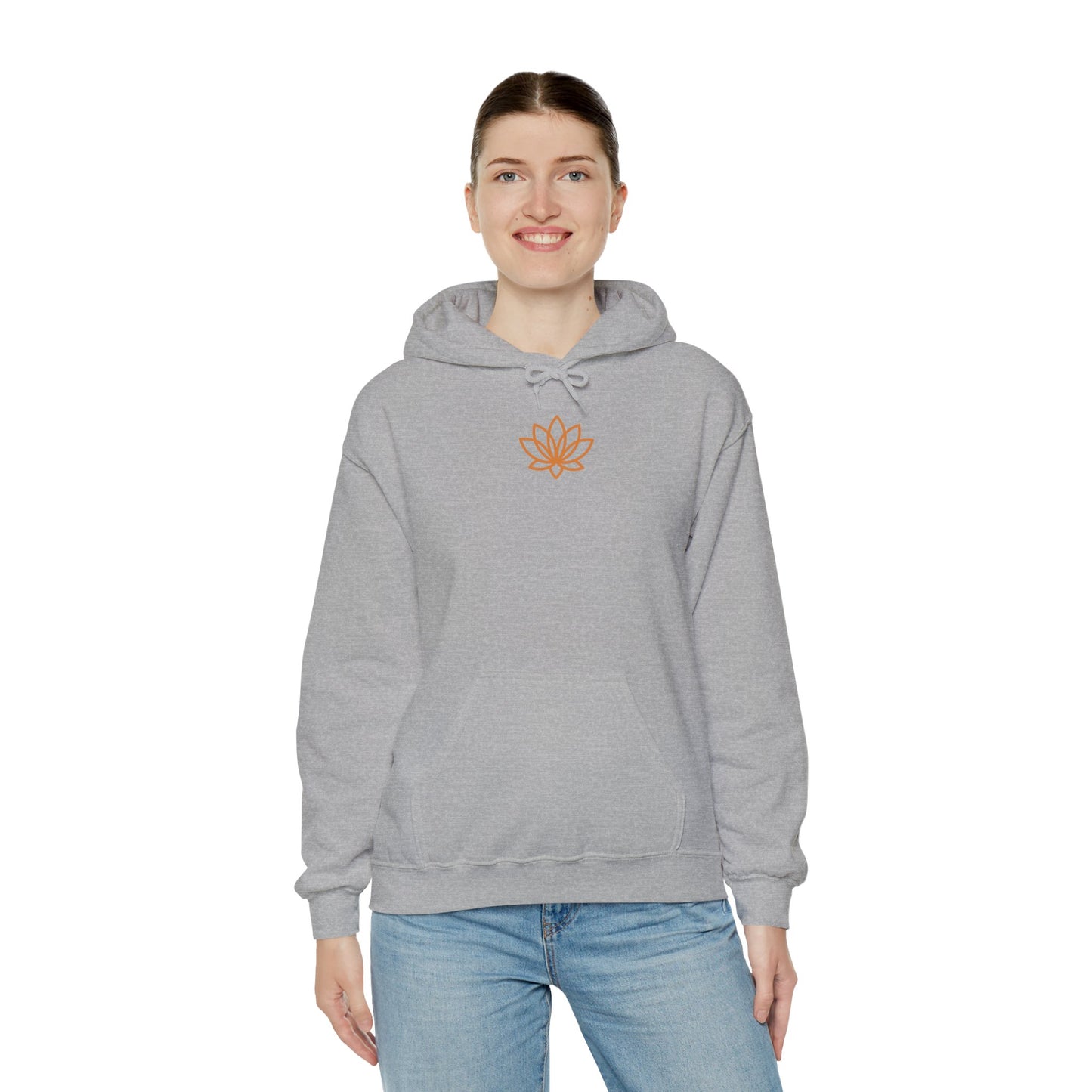Serene Adventure Hoodie with Lotus Design, Eco-Friendly Sweatshirt for Outdoors, Yoga, Surfing, Beach Days, Mindfulness, Gift for Her, Gift for Him, Kayak Sweatshirt, Outdoor Designs