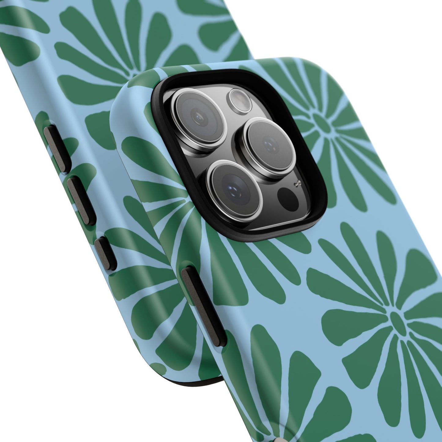 Stylish iPhone Case, Floral Phone Cover, Tough Phone Cases, Green Daisy Design, Unique Gift for Her, Spring Accessories