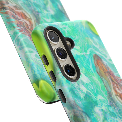 Watercolor Phone Case, Nature Lover Gift, Tough Phone Cover, Phone Accessory, Unique Design for Spring/Summer, Lily Pad, Fish Pond