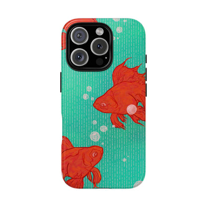 Vibrant Goldfish Phone Case, Colorful iPhone Cover, Ocean Vibe Accessory, Unique Gift for Fish Lovers, Cute Phone Cases