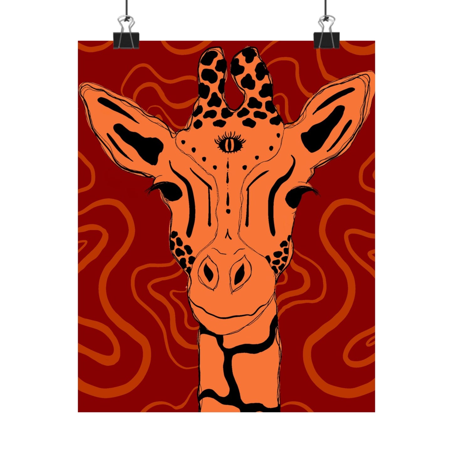 Artistic Giraffe Poster, Vibrant Animal Wall Art, Bohemian Home Decor, Unique Gift for Zoo Lovers, Wildlife Enthusiast Wall Print