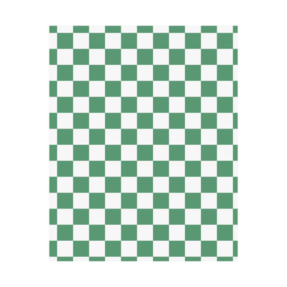 Green Checkerboard Matte Vertical Posters | Home Decor, Wall Art, Living Room Accent, Patterned Prints, Gift for Art Lovers
