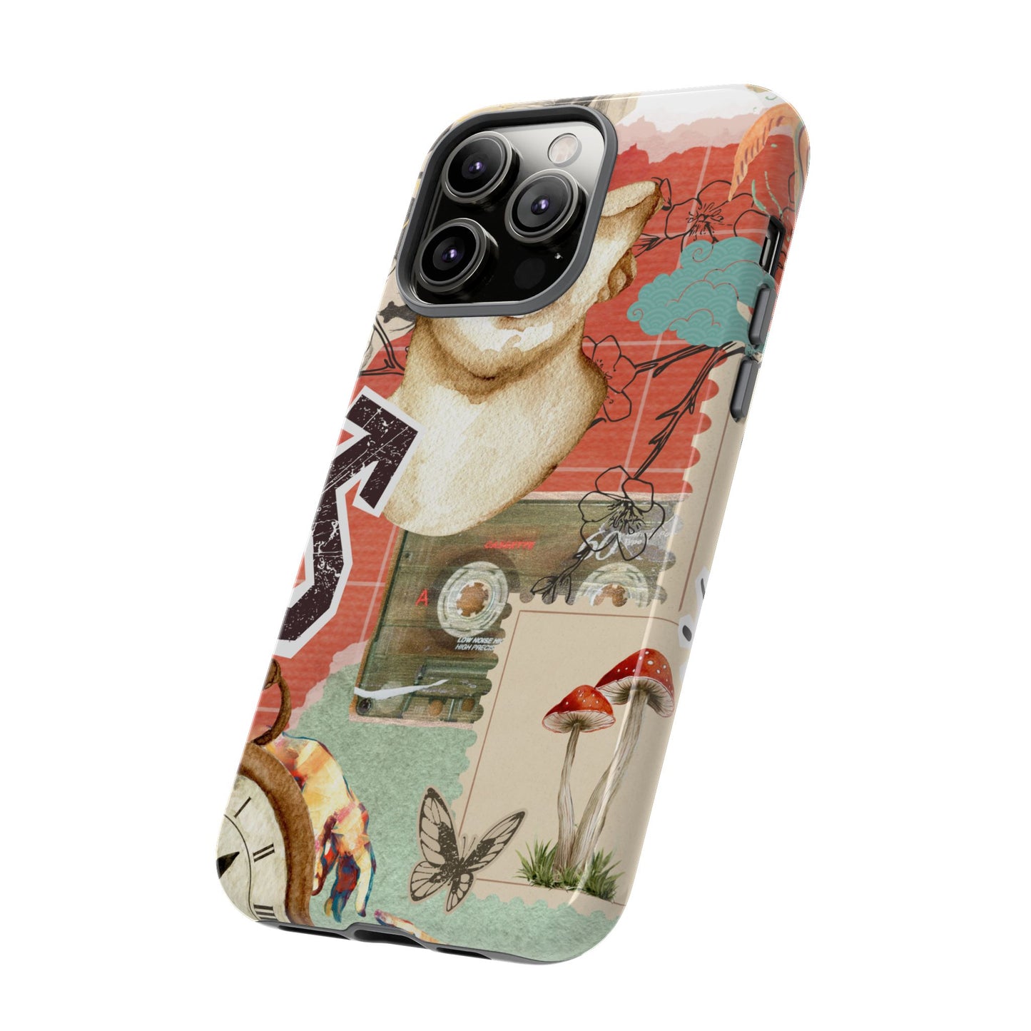 Artistic iPhone Case, Tough Cases with Vintage Design, Unique Phone Cover, Gift for Art Lovers, Protective Case for All Occasions, Vintage Collage Art