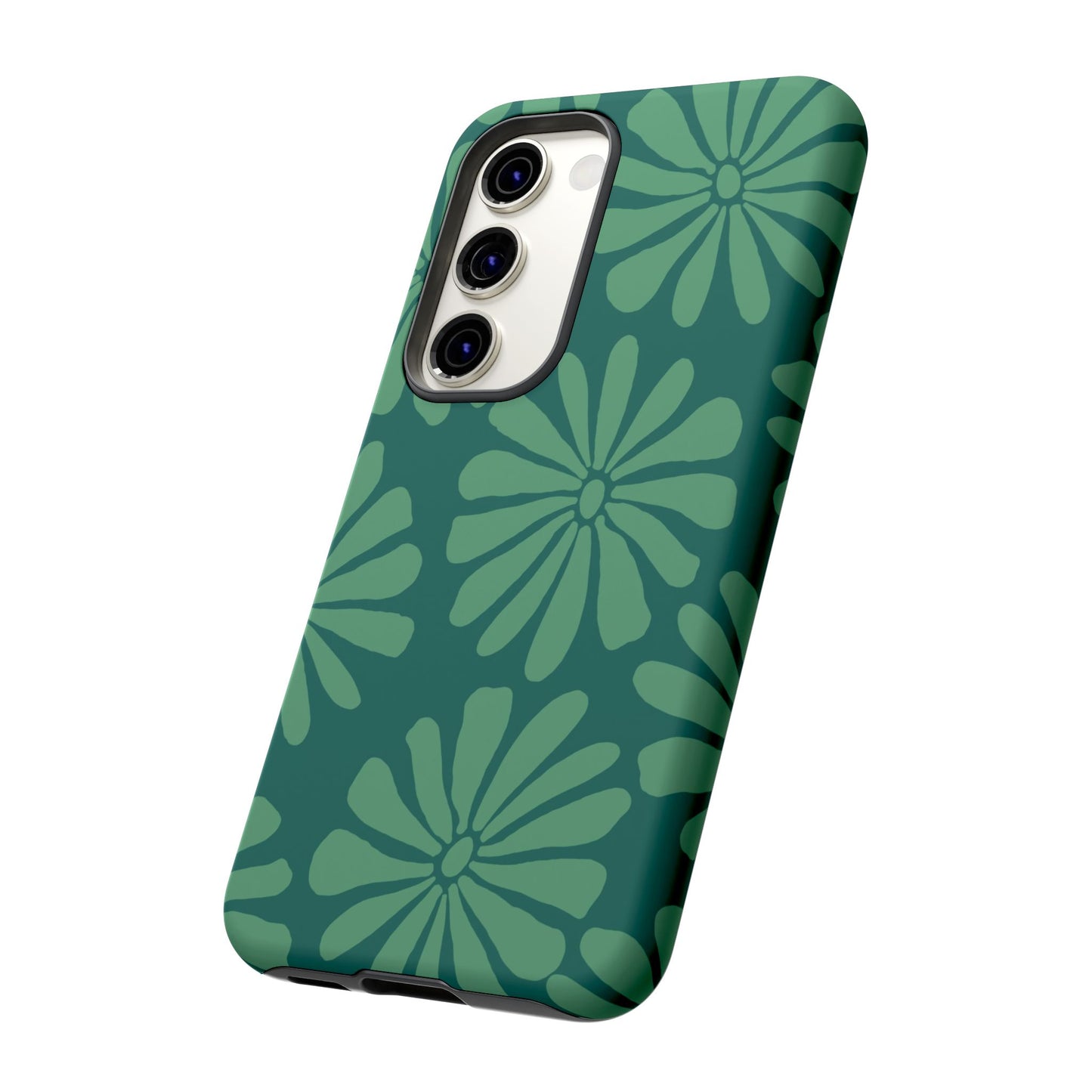 Stylish iPhone Case, Floral Phone Cover, Tough Phone Cases, Green Daisy Design, Unique Gift for Her, Spring Accessories