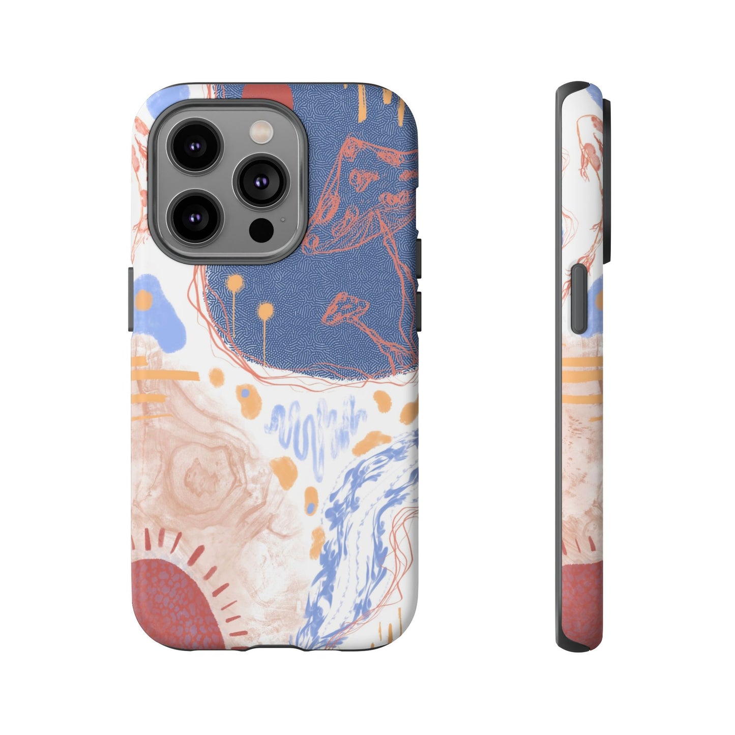 Artistic Phone Case with Abstract Design, Tough Phone Case, Unique Gift, Trendy Accessories, Modern Art Case, Stylish Tech Gear