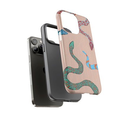 Colorful Snake Phone Case, Tough Phone Case, Unique Phone Cover, Animal Print Case, Gifts for Her, Trendy Accessories