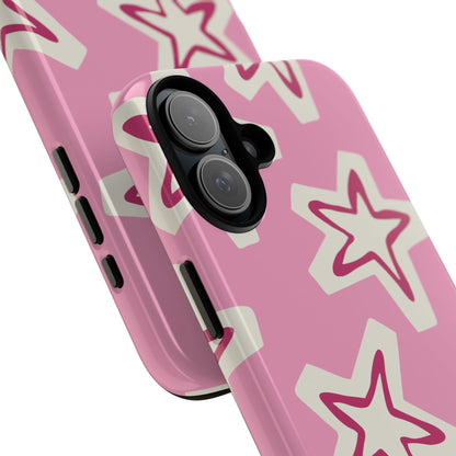 Starry Pink Phone Case | Tough Cases for Trendy Protection, Cute Gift, Fun Design, Holiday Match, Everyday Use