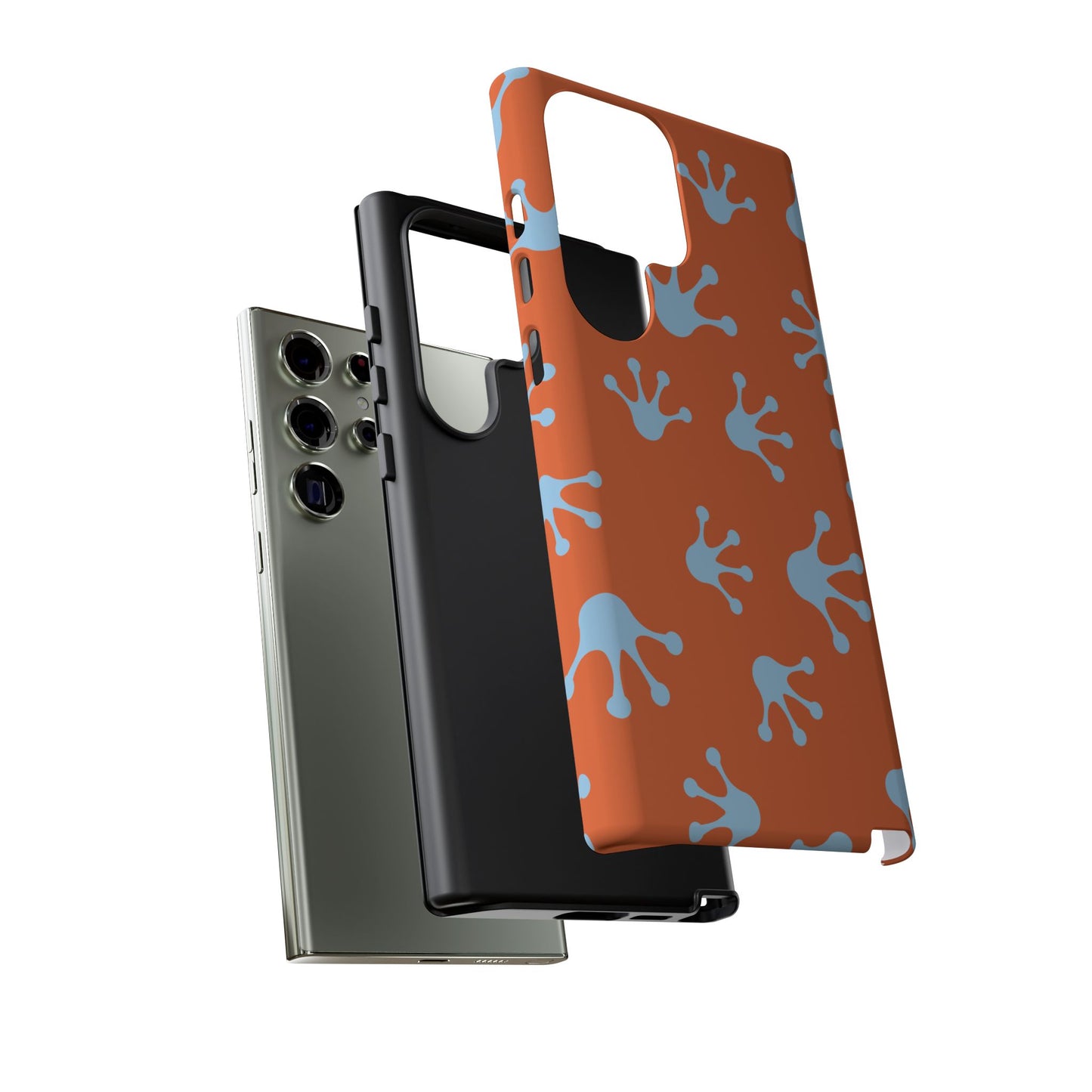 Frog Print Phone Case - Tough Cases, Orange Frog Design, Unique Gift, Fun Accessories, Vibrant Phone Cases, Cool Cases
