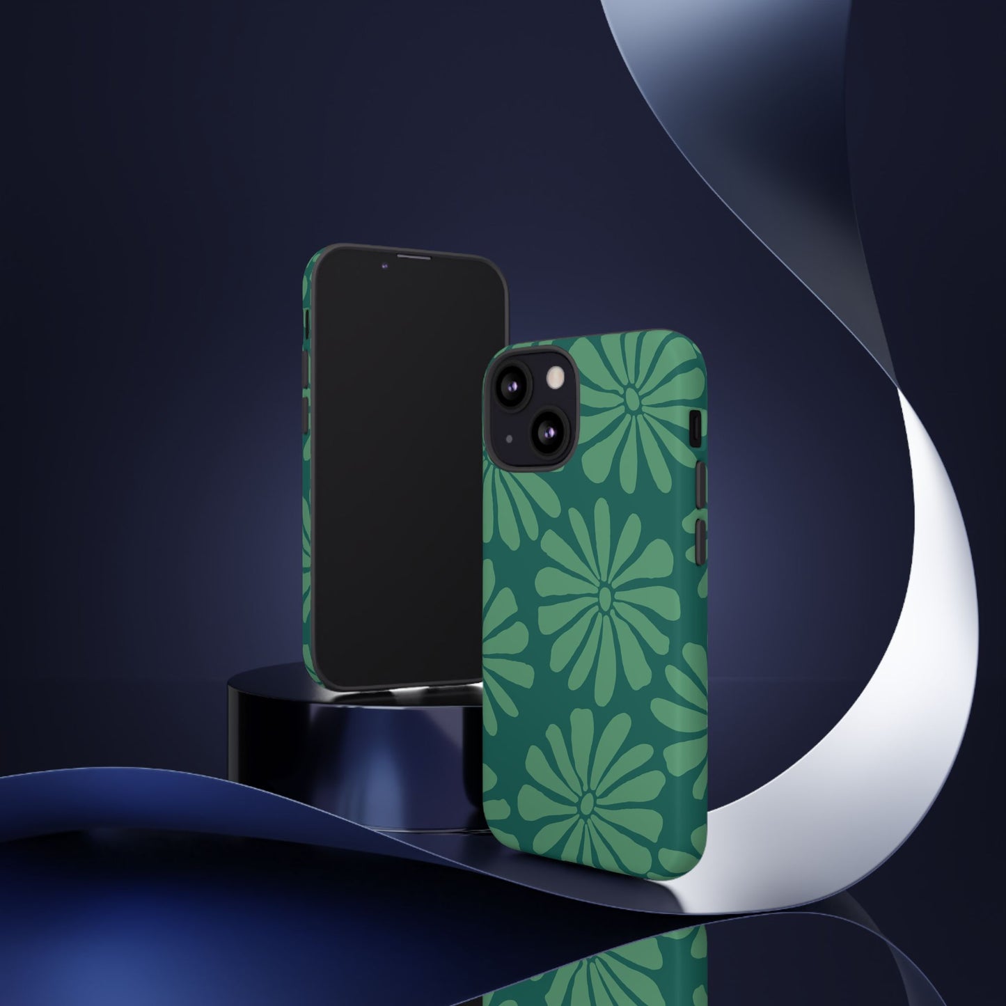 Stylish iPhone Case, Floral Phone Cover, Tough Phone Cases, Green Daisy Design, Unique Gift for Her, Spring Accessories