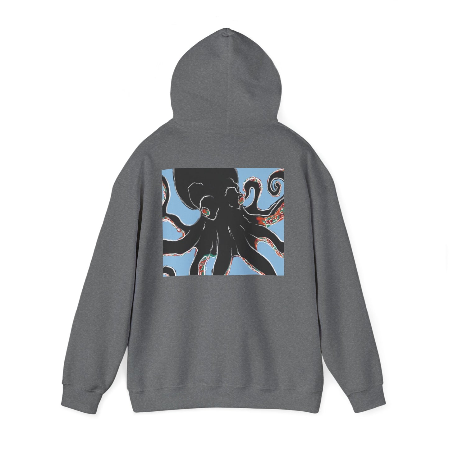 Zen Frog Octopus Unisex Heavy Blend Hooded Sweatshirt, Cozy Graphic Hoodie, Gift for Ocean Lovers, Unique Casual Wear, Relaxed Style