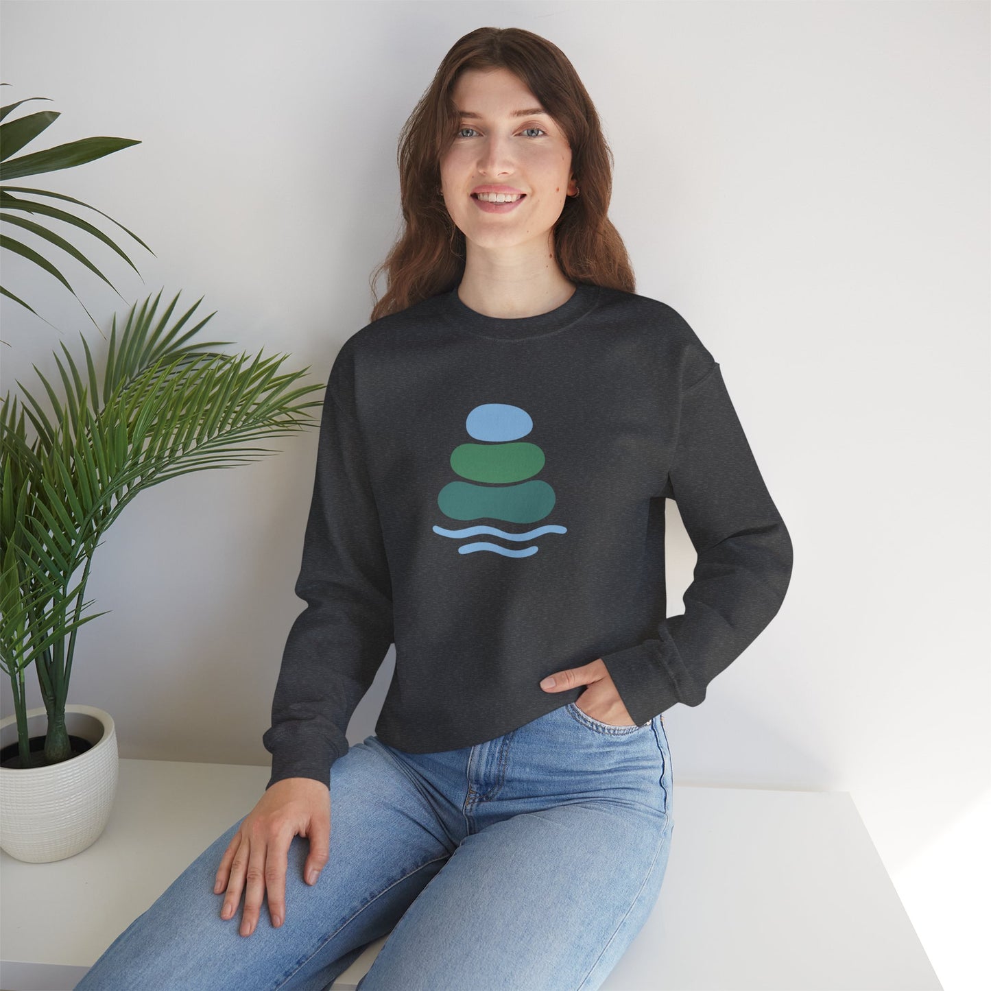Serene Balance Crewneck Sweatshirt, Cozy Layering Piece, Casual Everyday Wear, Ideal for Relaxation, Gift for Mindfulness Enthusiasts