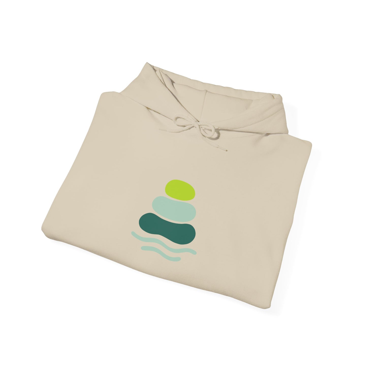 Serene Stacked Stones Hoodie, Unisex Sweatshirt for Mindfulness, Cozy Layer for Relaxation, Gift for Yoga Lovers, Perfect for Meditation