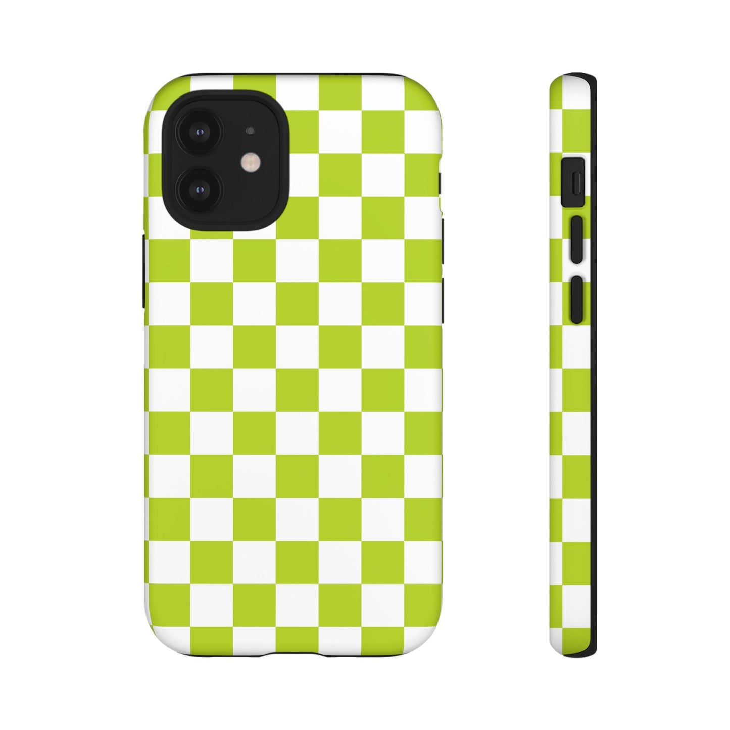Lively Checker Pattern Phone Case | Tough Cases, Green Checkered Design, Unique Cell Phone Cover, Trendy Accessory, Gift Idea