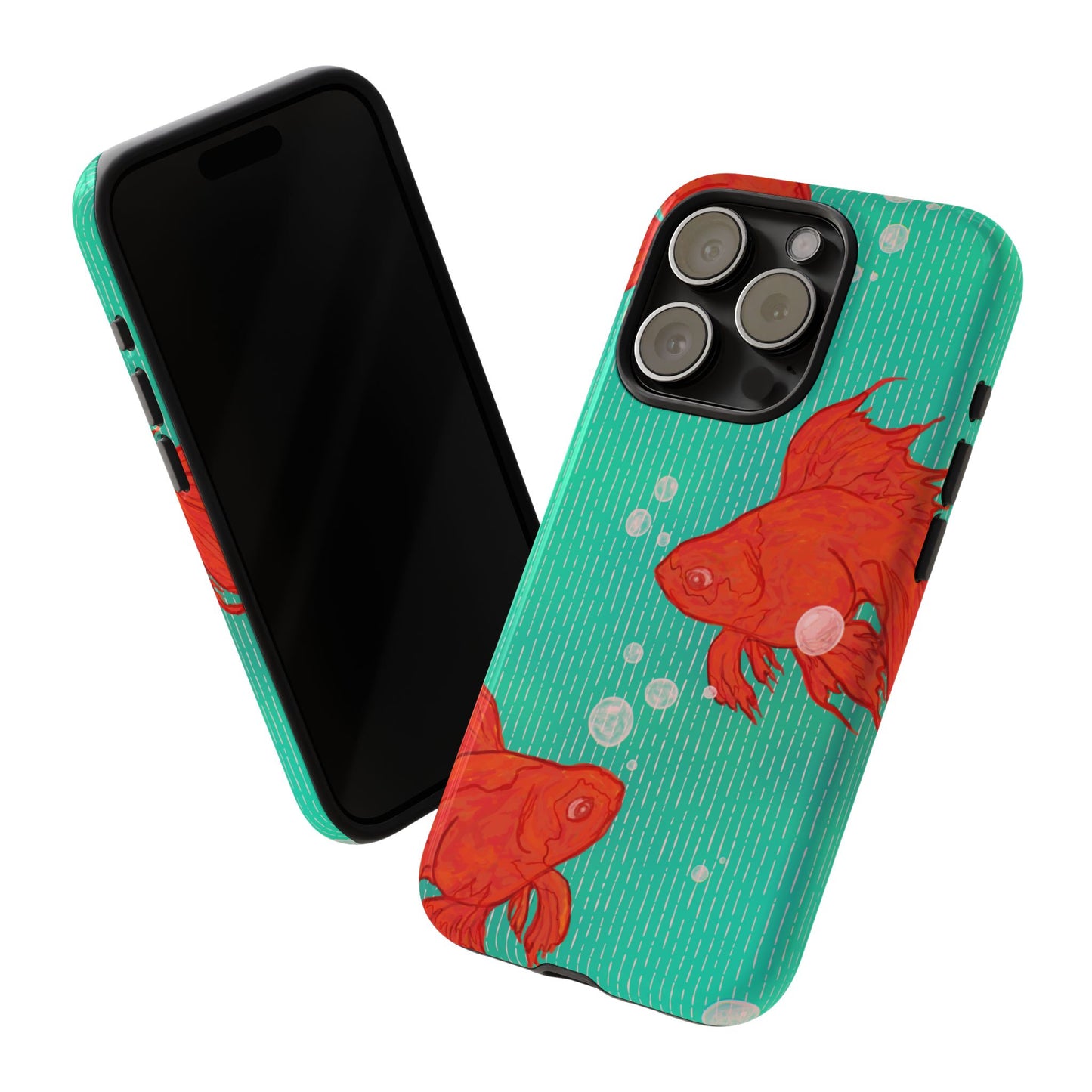 Vibrant Goldfish Phone Case, Colorful iPhone Cover, Ocean Vibe Accessory, Unique Gift for Fish Lovers, Cute Phone Cases